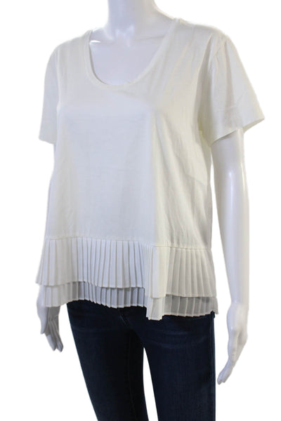 J Crew Women White Cotton Basic T-Shirt Short Sleeve Round Neck Size S