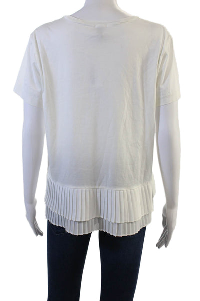 J Crew Women White Cotton Basic T-Shirt Short Sleeve Round Neck Size S