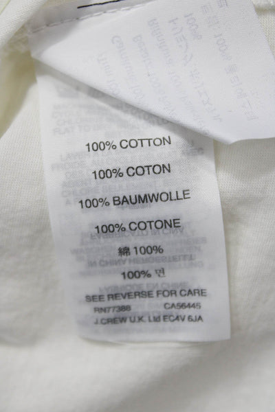 J Crew Women White Cotton Basic T-Shirt Short Sleeve Round Neck Size S