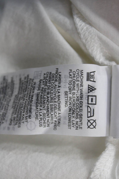 J Crew Women White Cotton Basic T-Shirt Short Sleeve Round Neck Size S