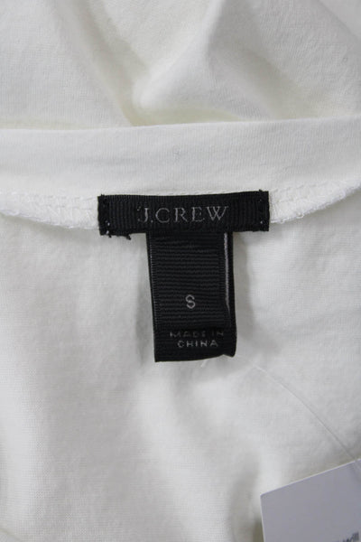 J Crew Women White Cotton Basic T-Shirt Short Sleeve Round Neck Size S