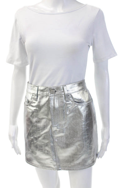 Frame Womens Mini Straight Pencil Skirt Gray 100% Cotton Size 29