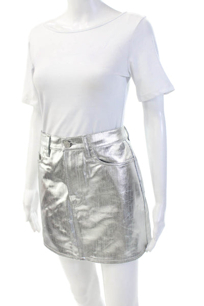 Frame Womens Mini Straight Pencil Skirt Gray 100% Cotton Size 29