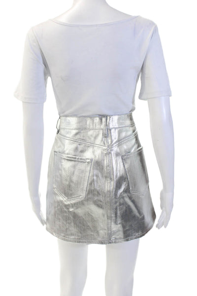 Frame Womens Mini Straight Pencil Skirt Gray 100% Cotton Size 29