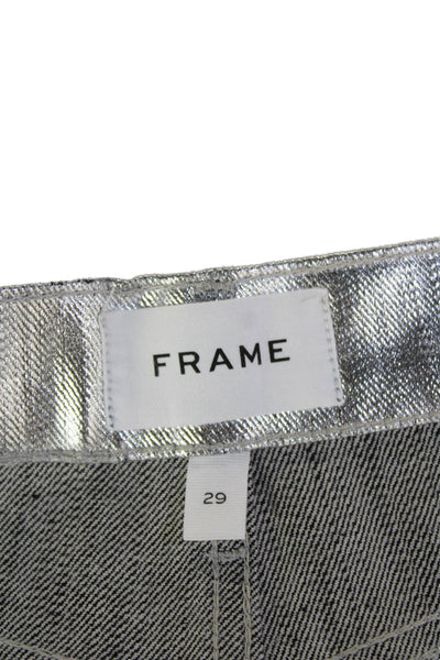 Frame Womens Mini Straight Pencil Skirt Gray 100% Cotton Size 29