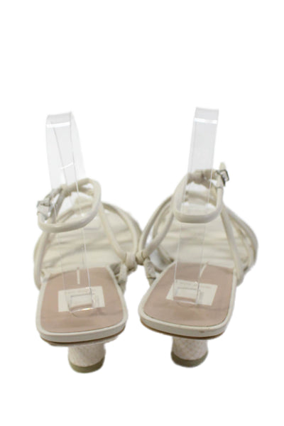 Dolce Vita Womens Square Toe Ankle Strap Mid-Heeled Sandals White Size 7