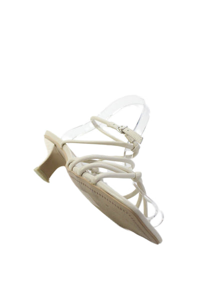 Dolce Vita Womens Square Toe Ankle Strap Mid-Heeled Sandals White Size 7