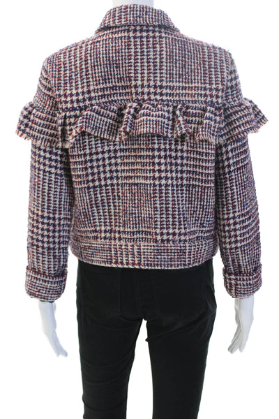 Jack by BB DAKOTA, Womens Blue Check Collared Button Jacket Size S