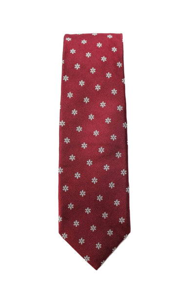 Vineyard Vines Men's Geometric Print Classic Silk Neck Tie Red One Size