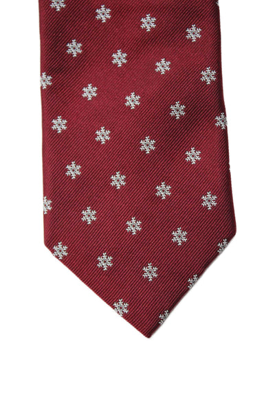 Vineyard Vines Men's Geometric Print Classic Silk Neck Tie Red One Size