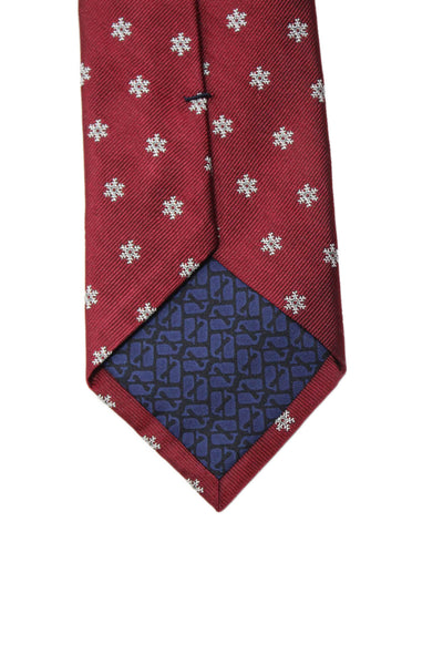 Vineyard Vines Men's Geometric Print Classic Silk Neck Tie Red One Size