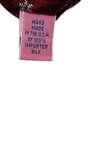 Vineyard Vines Men's Geometric Print Classic Silk Neck Tie Red One Size