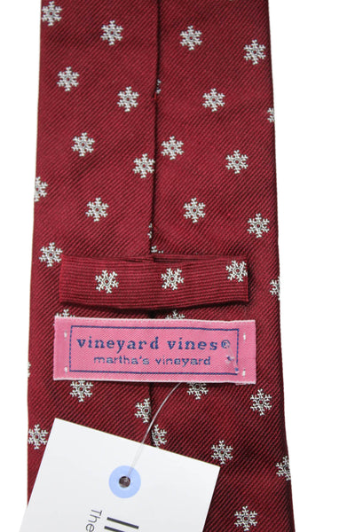 Vineyard Vines Men's Geometric Print Classic Silk Neck Tie Red One Size