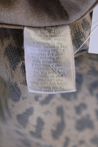 Current/Elliott Women Ankle Cropped Animal Print Jeggings Beige Size 24