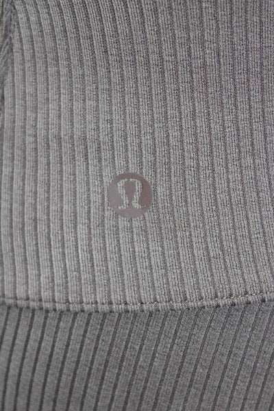 Lululemon Women Striped Dark Gray Jogger Sweatpants Drawstring Size 2