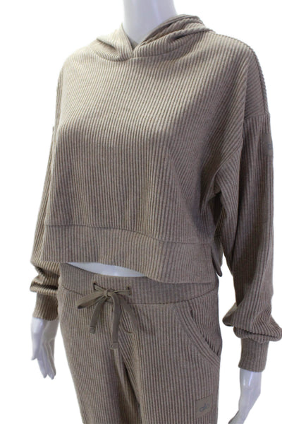 Lululemon Women Striped Dark Gray Jogger Sweatpants Drawstring Size 2