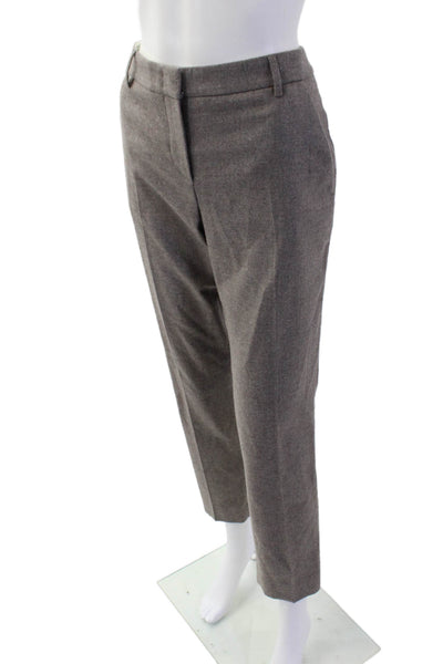 Peserico Unisex Ankle Cropped Dress Pants Gray Polyester Hook & Eye Size 8