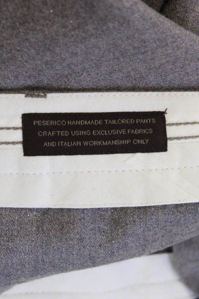 Peserico Unisex Ankle Cropped Dress Pants Gray Polyester Hook & Eye Size 8
