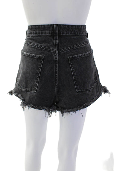 Zara Unisex 90s Dark Gray Cotton Button Shorts Size 10
