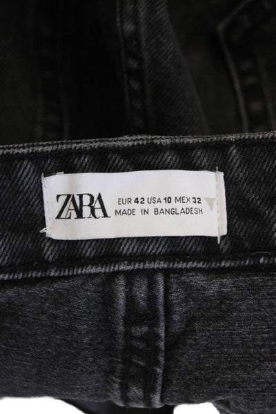 Zara Unisex 90s Dark Gray Cotton Button Shorts Size 10