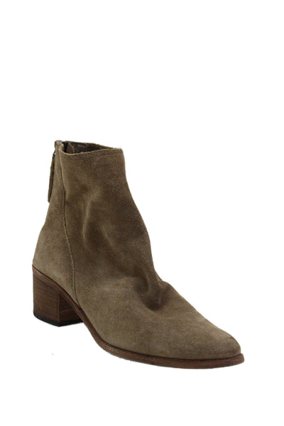 Dolce Vita Womens Suede Back Zipper Ankle Boots Brown Size 9.5