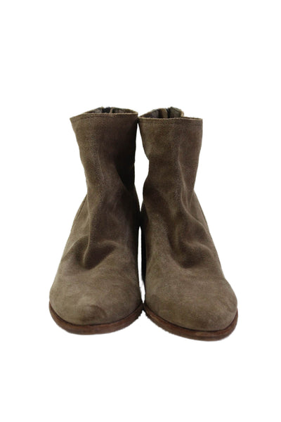 Dolce Vita Womens Suede Back Zipper Ankle Boots Brown Size 9.5