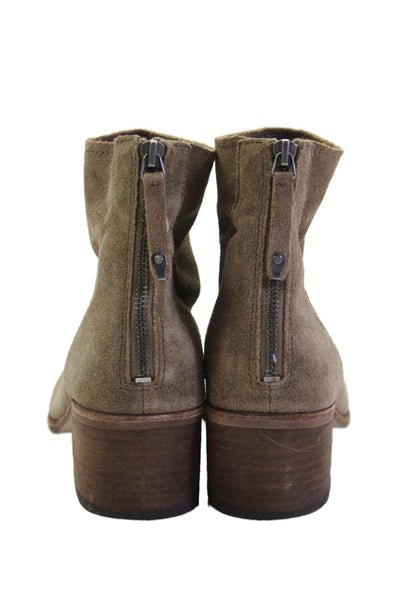Dolce Vita Womens Suede Back Zipper Ankle Boots Brown Size 9.5