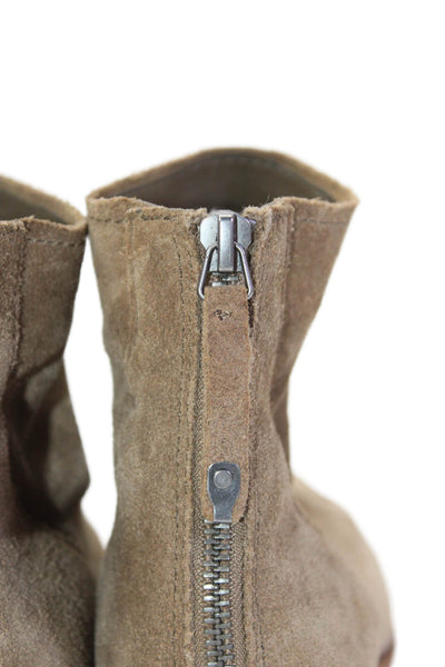 Dolce Vita Womens Suede Back Zipper Ankle Boots Brown Size 9.5