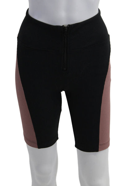 Koral Unisex Black Biker Shorts Zip Closure Size XS