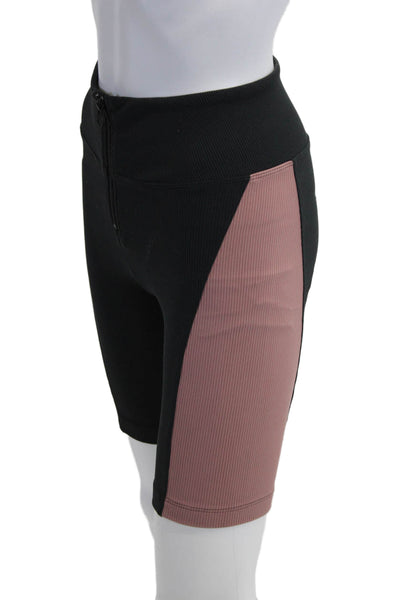 Koral Unisex Black Biker Shorts Zip Closure Size XS