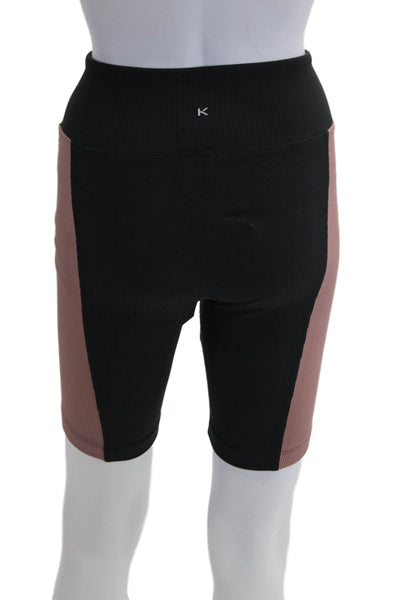 Koral Unisex Black Biker Shorts Zip Closure Size XS