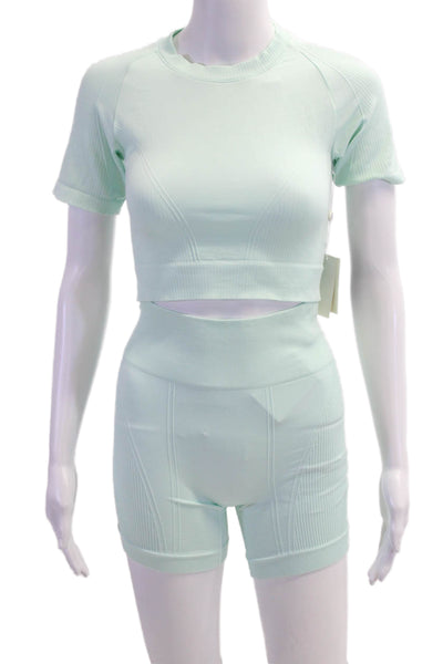 ALALA Unisex Biker Shorts Light Blue Size L