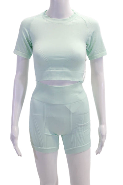 ALALA Unisex Biker Shorts Light Blue Size S