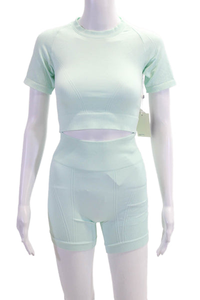ALALA Unisex Biker Shorts Light Blue Size M