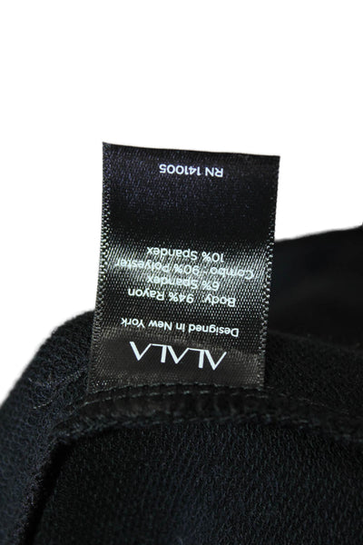 ALALA Women Black V-Neck Long Sleeve Cardigan Solid Rayon Spandex Size XS