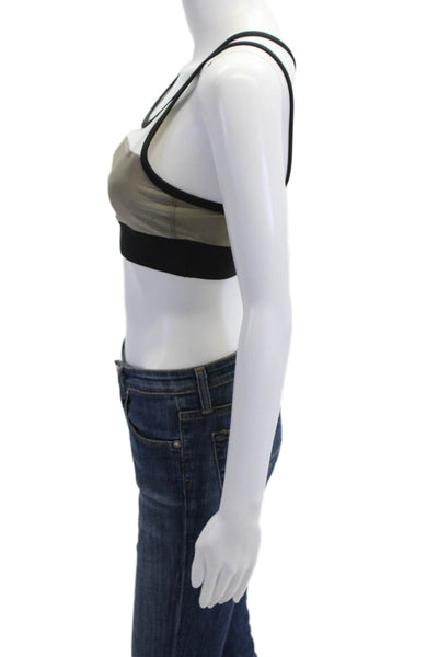 ALALA Womens Color Block Double Strap Detail Sports Bra Gray Size XS