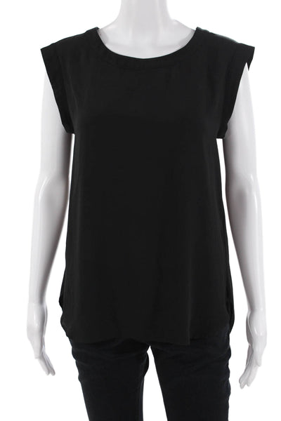 J Crew Womens Basic Sleeveless Crew Neck Blouse Black Size 2