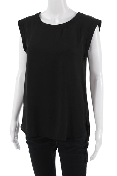 J Crew Womens Basic Sleeveless Crew Neck Blouse Black Size 2