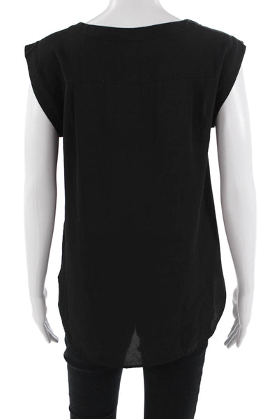 J Crew Womens Basic Sleeveless Crew Neck Blouse Black Size 2