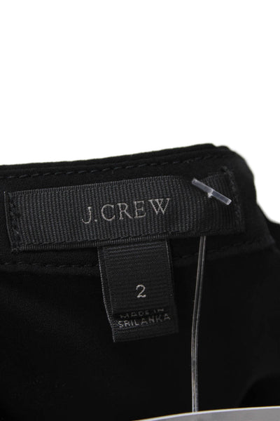 J Crew Womens Basic Sleeveless Crew Neck Blouse Black Size 2