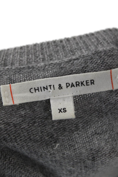 Chinti & Parker Unisex Gray Cashmere Pullover Crew Heart Graphic Size XS
