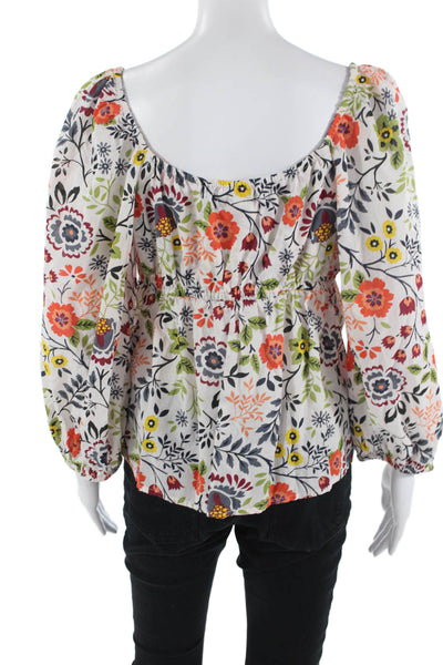 Velvet by Graham & Spencer Womens Floral Square Neck 3/4 Sleeve Blouse Size M