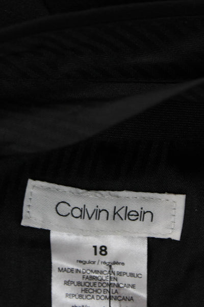 Calvin Klein Unisex Dress Pants Black Button Size 18