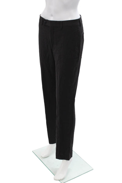 Calvin Klein Mens Dress Pants Black Wool Blend Button Size 30