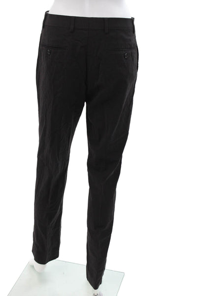 Calvin Klein Mens Dress Pants Black Wool Blend Button Size 30