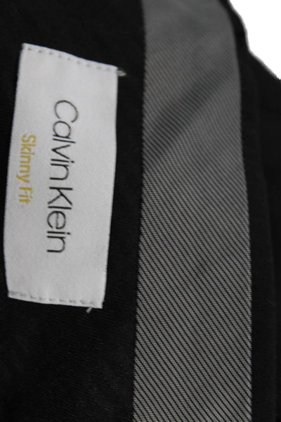 Calvin Klein Mens Dress Pants Black Wool Blend Button Size 30