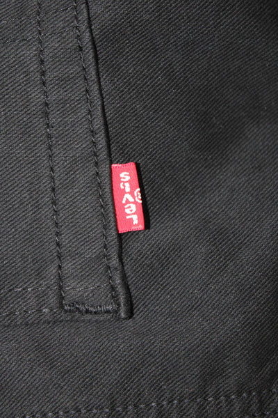 Levis Mens Straight Jeans Black Button Size 36