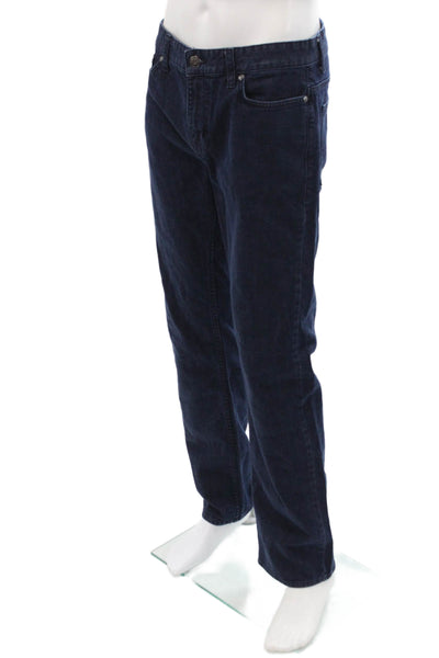 Calvin Klein Mens Straight Jeans Dark Blue Button Closure Size 32