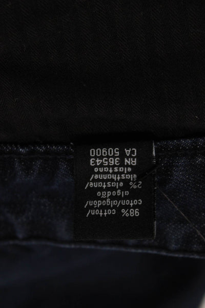 Calvin Klein Mens Straight Jeans Dark Blue Button Closure Size 32