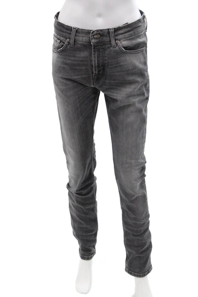 7 For All Mankind Mens Skinny Dark Gray Jeans Cotton Elastane High Rise Size 31